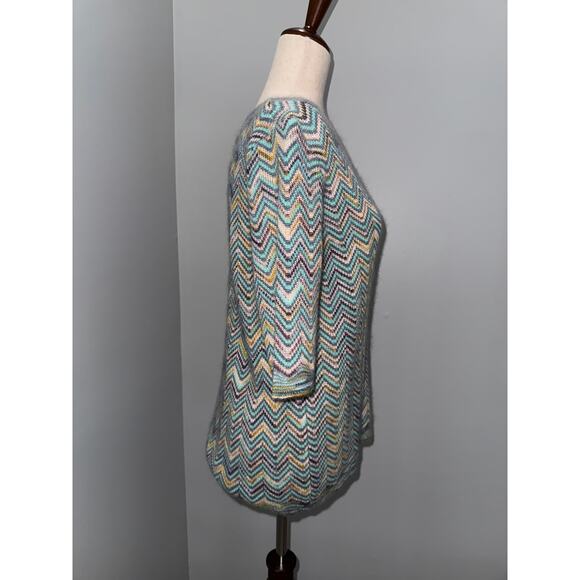 MISSONI Chevron Knit Mohair-Blend Sweater Top - size XL - Picture 4 of 12